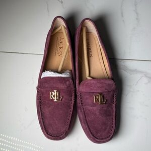 Lauren Ralph Lauren Plum Suede RLL Logo Loafers